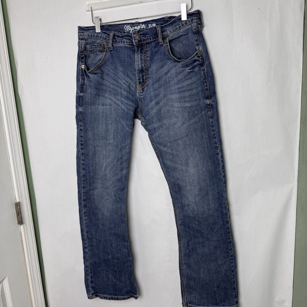 Wrangler Retro Slim Bootcut Jeans Men’s 34x32 Blue Denim pants Cowboy Western